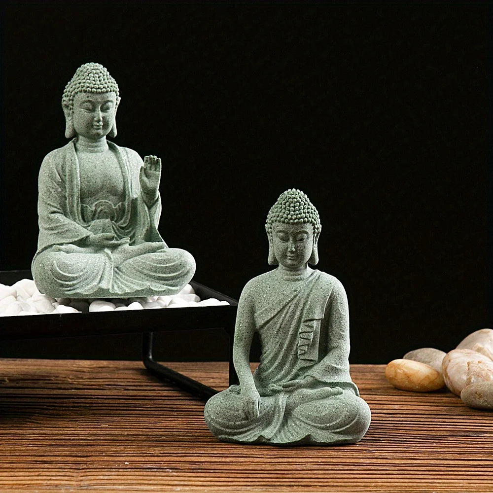 Buddha Garden Statue Fish Tank Decoration Mini Buddhism Figurine Desk