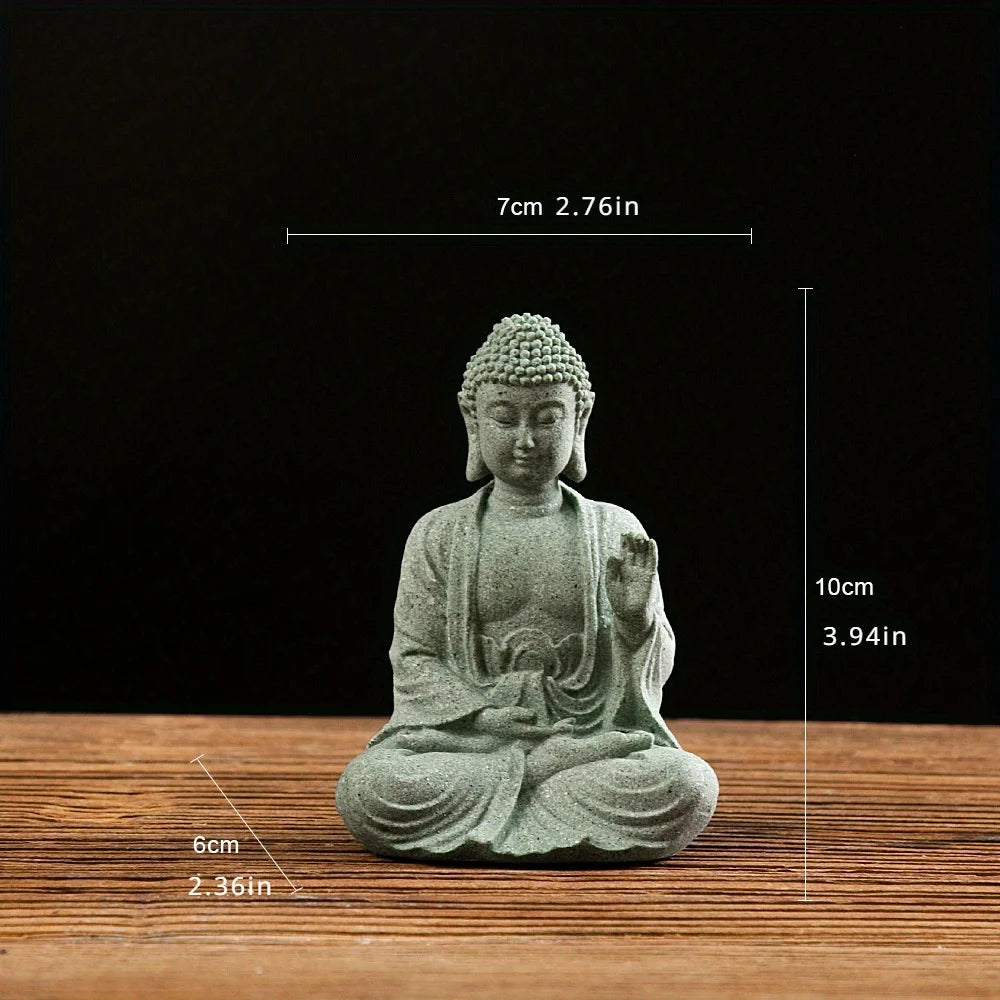 Buddha Garden Statue Fish Tank Decoration Mini Buddhism Figurine Desk