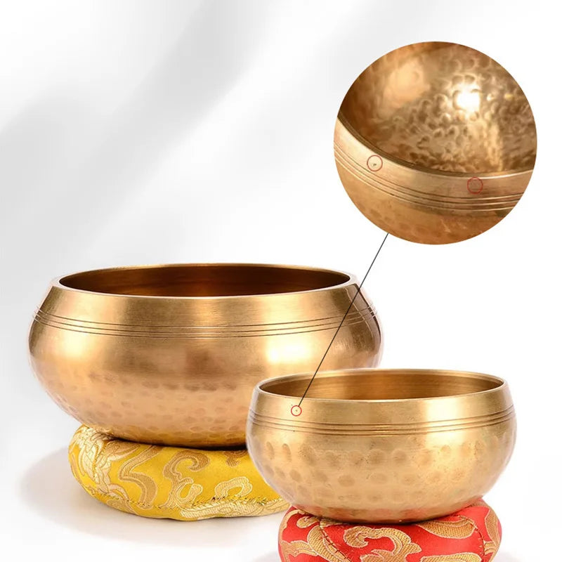 Tibetan Handmade Brass Singing Bowl, Yoga Meditation Bowl for Sound