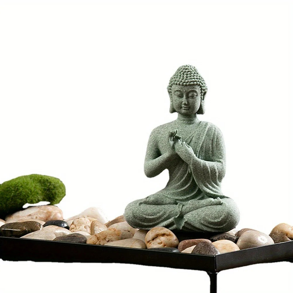 Buddha Garden Statue Fish Tank Decoration Mini Buddhism Figurine Desk