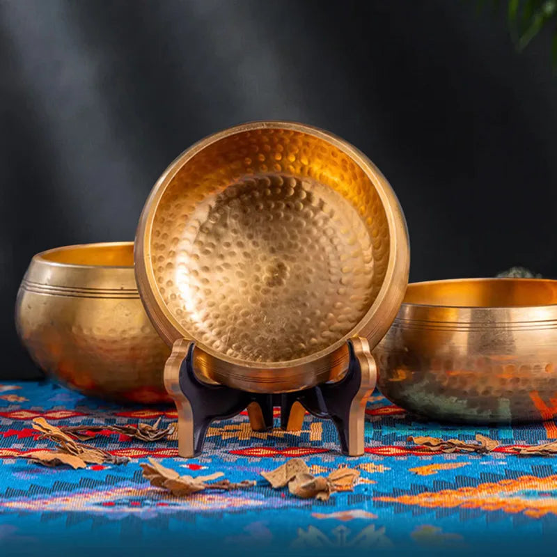Tibetan Handmade Brass Singing Bowl, Yoga Meditation Bowl for Sound