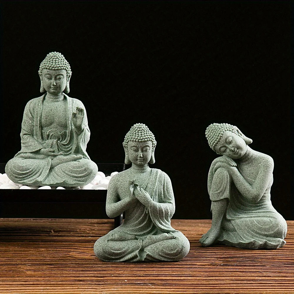 Buddha Garden Statue Fish Tank Decoration Mini Buddhism Figurine Desk